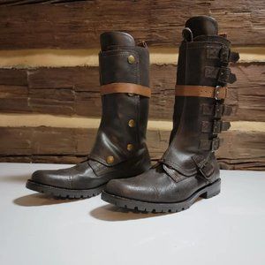 Leather Boots Dolce & Gabbana Tall Strap Mens Size 10 (US) W Inserts Very Good